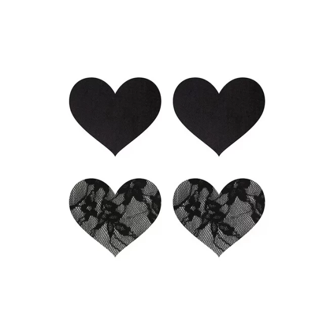 PEEKABOO PASTIES SATIN AND LACE HEARTS