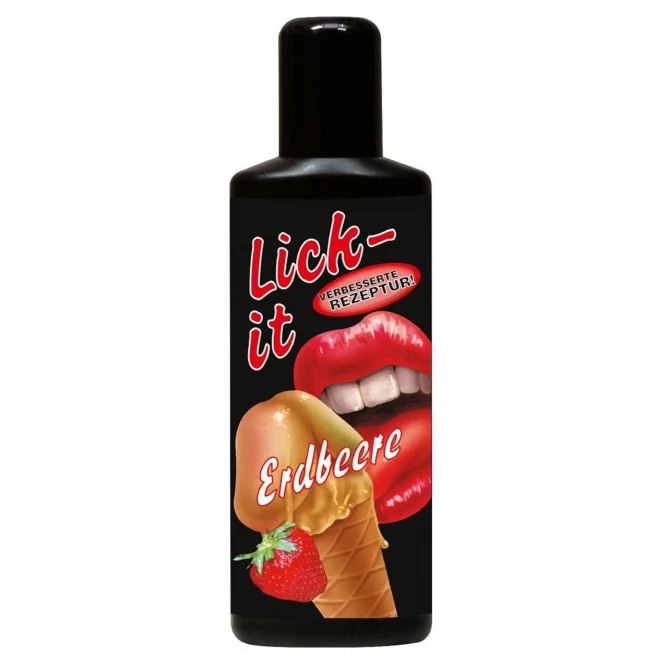 Olejek do miłości oralnej o smaku truskawki Lick-it Erdbeere 100 ml