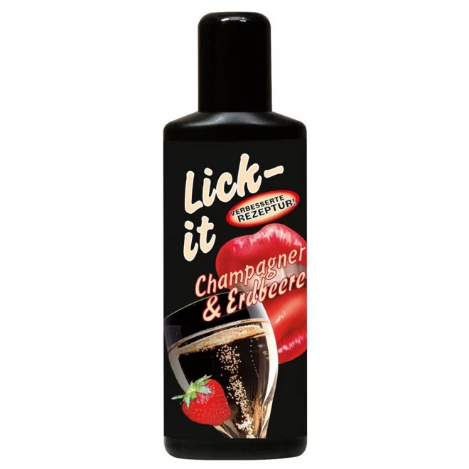 Olejek do miłości oralnej o smaku szampana z truskawką Lick It Champagner & Erdbeere 100 ml