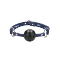 Breathable ball gag - with roughend denim straps