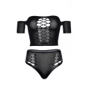 Opaque crop top and thong