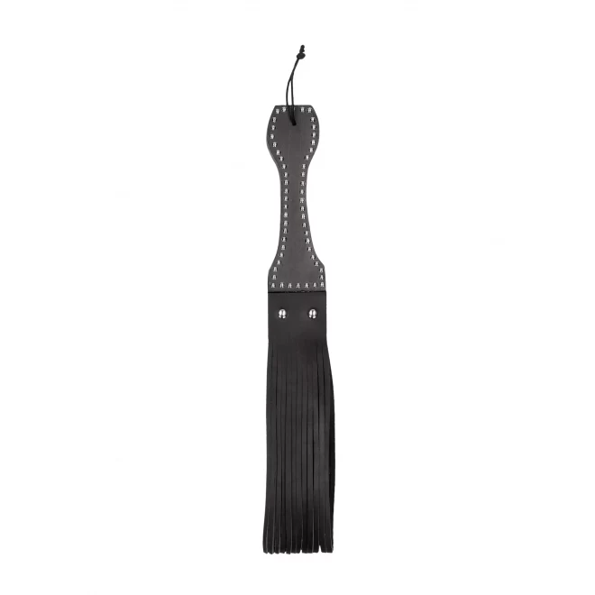 Wooden handle belt whip flogger leather