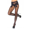 Woven bow crotchless pantyhose