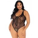 Floral lace thong teddy +