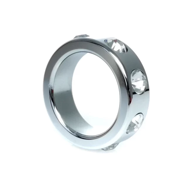 Pierścień-Metal Cock Ring with Cristal Diamonds Small