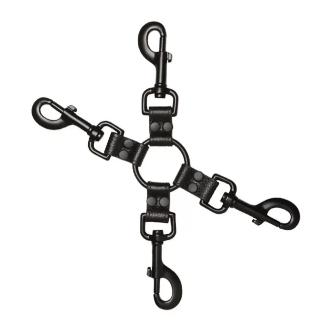 Leather submissive accessories all access clips - black