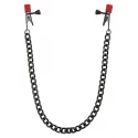 Chain silicone nipple alligator with heavy chain - black met