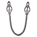 Squeeze silicone nipple clover clips with heavy chain - blal