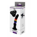 COLOURFUL LOVE STRAP ON SOLID DILDO