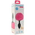 Happy rabbit bunny tail butt plug black small