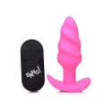 21x vibrating silicone swirl butt plug with remotel