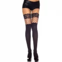 Stockings With Lace Top And Net Insert