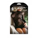 Mini Dress Made From Mesh Fabric With Thong - Black