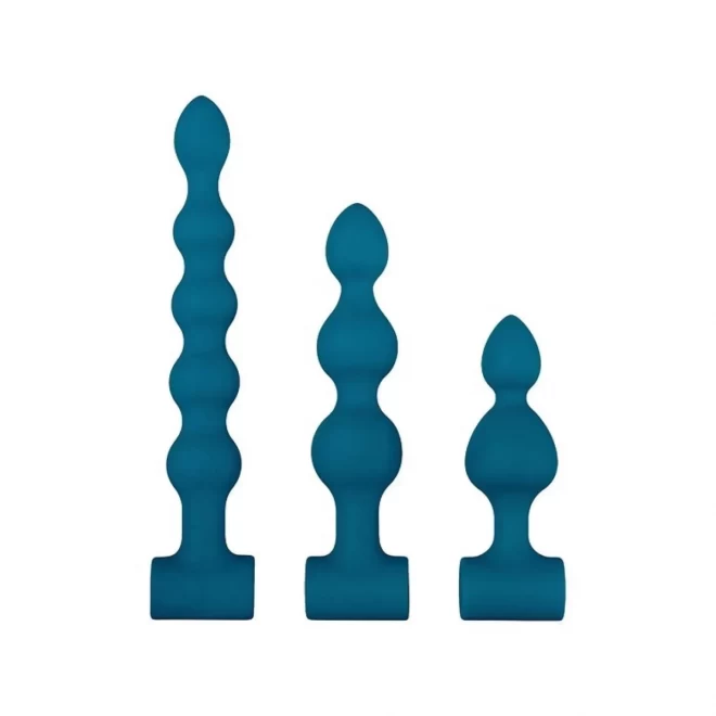 A&E VIBRATING BUMPY BEAD SET TEAL