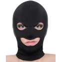 Spandex hood with eye and mouth holes