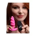 21x vibrating silicone swirl butt plug with remotel