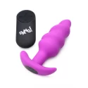 21x vibrating silicone swirl butt plug with remotel