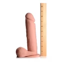 9 inch vibrating remote control silicone dildo with balls - fles