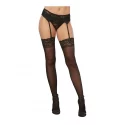 Sheer thigh highs w lace top - os