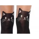 RAJSTOPY PANTYHOSE W BLACK CAT PRINT OS