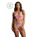 2pcbra set with garters & dazzling sticker - o/s