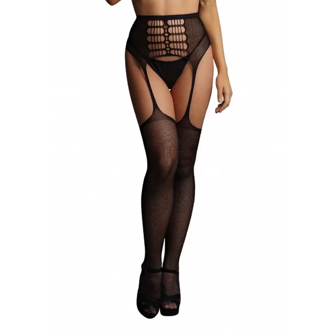 High-waist garterbelt stockings