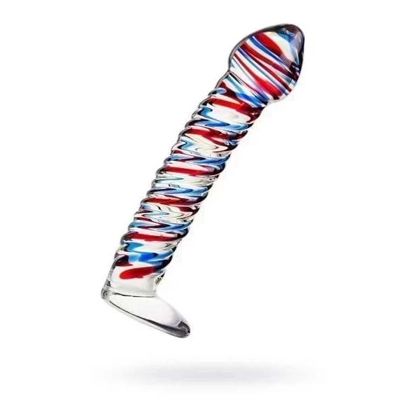 Dildo, transparent, glass, 16 cm