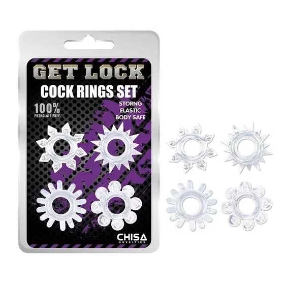 Get Lock Cock Rings Set-Clear