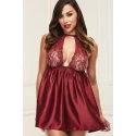 SEXY LACE BABYDOLL SET RED, M/L