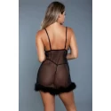 Farah Babydoll With Thong - Black