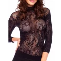 Koronkowa bluzka z długimi rękawami Sexy Floral Lace Top