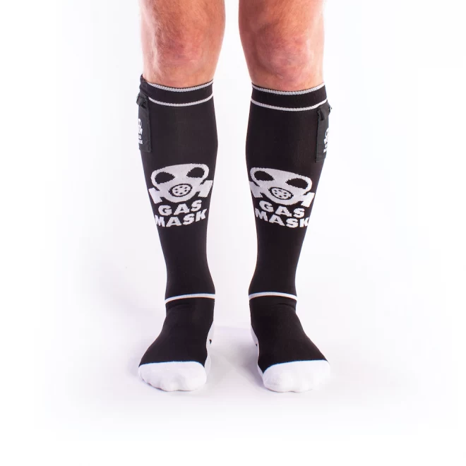 Brutus gas mask party socks w. pockets black / white