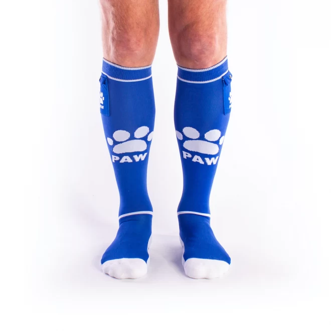 Brutus puppy party socks w. pockets blue / white