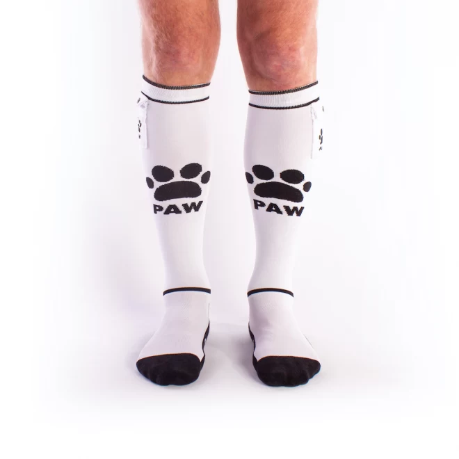 Brutus puppy party socks w. pockets white / black