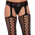 Lace up backseam stockings