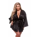 ALL SATIN ROBE BLACK, XL