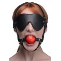 Kinky Adjustable Harness With Blindfold And Ball Gag