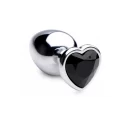 Bs black heart gem anal plug - large