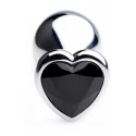 Bs black heart gem anal plug - medium