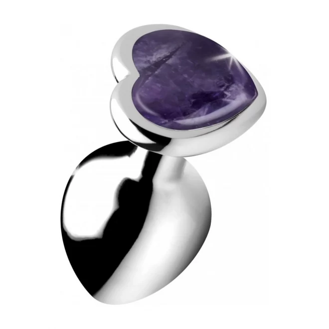 Gemstones amethyst heart medium anal plug