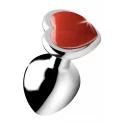 Gemstones red jasper heart medium anal plug