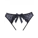 Open panty mesh front - black