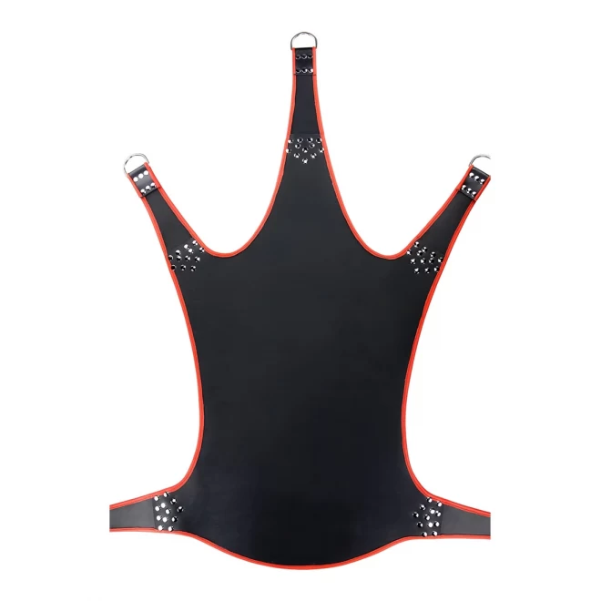 Leather sling with red piping