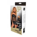 GP WET LOOK STRAPLESS MINI DRESS BLACK