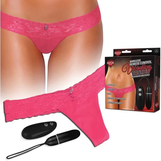 Hustler wireless remote control vibrating panties slim red 