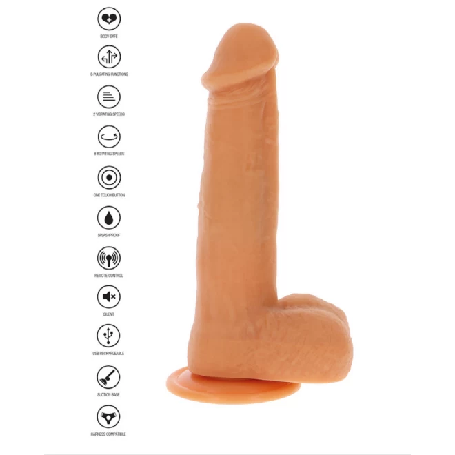 Dildo z funkcją rotacji Rotating Beads Vibrating Dildo