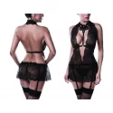Grey velvet straps-cami-set 