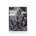 3 Piece Vibrating Anal Plug Set - Black