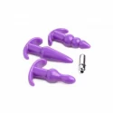 3 Piece Vibrating Anal Plug Set - Black