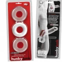 Hünkyjunk cockring 3-pack - white ice + clear